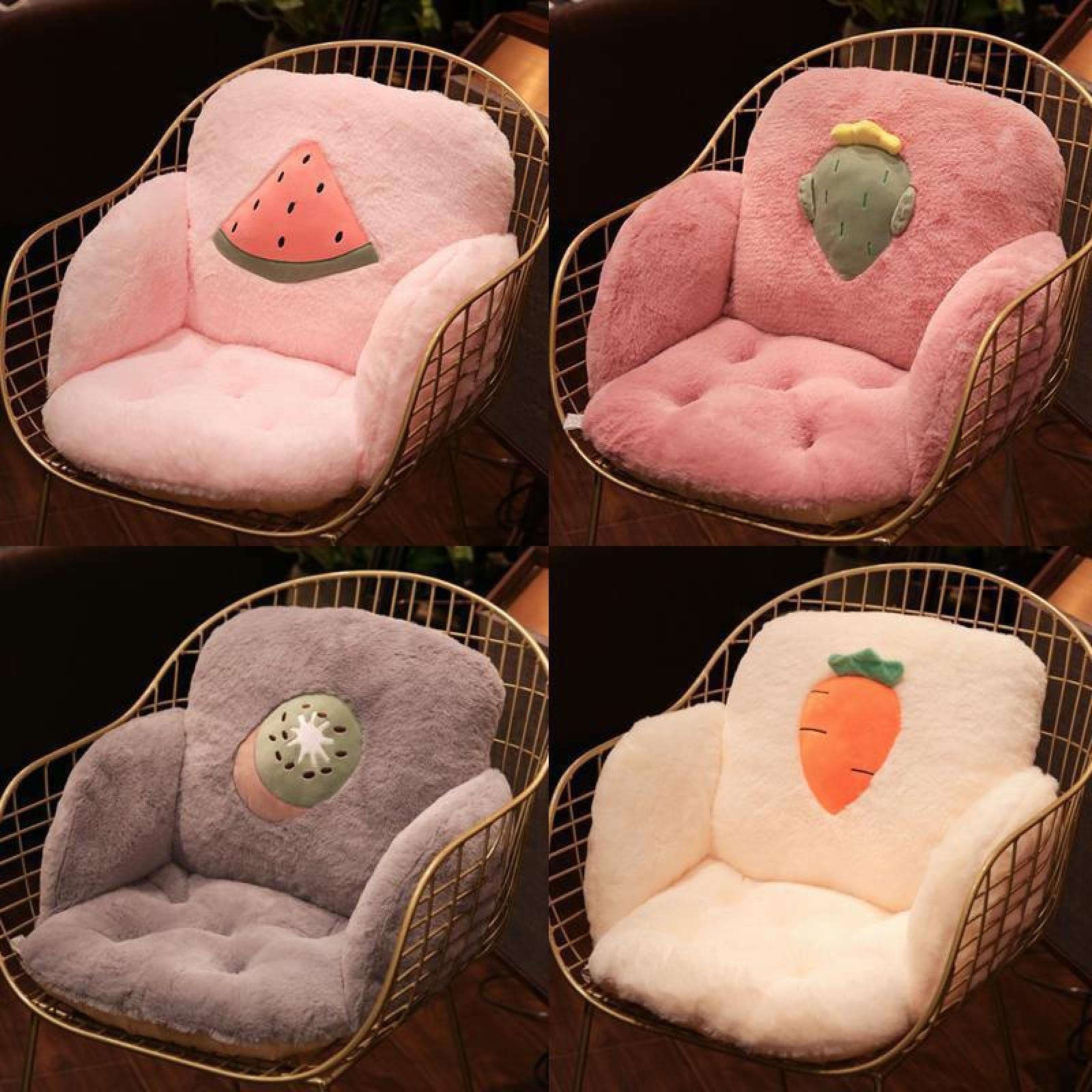 Plush Chair Pads Comfy Chair Cushion Plush Strawberry Cushion Lazy Sofa Seat Cushions Cozy Fruit Floor Cushion Seat Pillow Gift for Girl Plush Chair Pads with Ties Strawberry