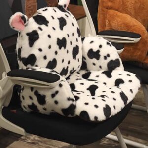 Seat Cushions Cartoon Animals Thickened Cute Butt and Back Chair Cushion Chair Pads (Cow)