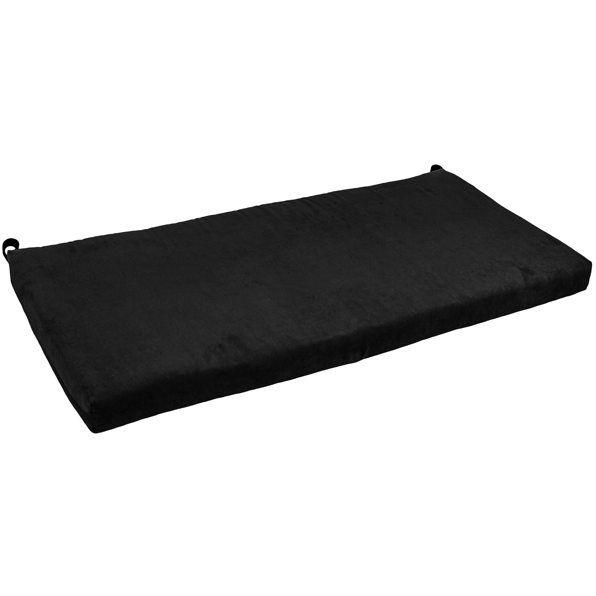 Blazing Needles Microsuede Bench Loveseat Cushion, 40" x 19", Black