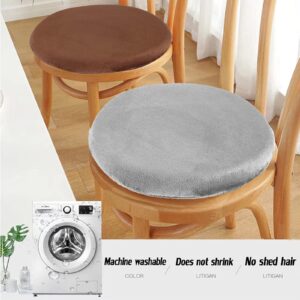 ZTGL 11"/13"/15" Round Seat Cushion, Chair Cushions for Dining Chairs Non Slip Fluffy Chair Cushion, Memory Foam Chair Pads Stool Cushion for Stool Chair, Washable,Black(2pcs),33cm/13in