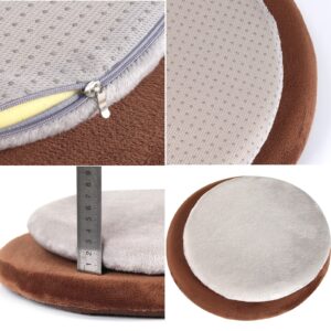 ZTGL 11"/13"/15" Round Seat Cushion, Chair Cushions for Dining Chairs Non Slip Fluffy Chair Cushion, Memory Foam Chair Pads Stool Cushion for Stool Chair, Washable,Black(2pcs),33cm/13in