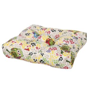 XSlive Square Chair Pads Cushion Boho Printed Soft Thick Seat Cushion for Floor Home Kitchen Office Chair (20"×20"×4",Owl)