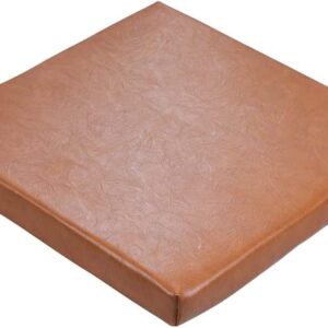 Lominc Square Seat Cushion 12x12 inch, Waterproof Leather Square Chair Pad, Anti Slip, Perfect for Metal/Wood Stool Chairs,(Cushion Only), Set of 2