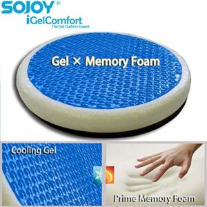 Sojoy iGelComfort - Cojín giratorio de Gel con espuma viscoelástica
