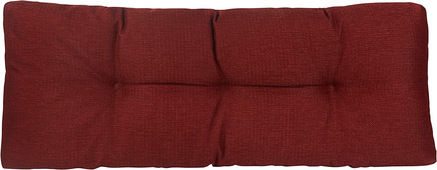 Klear Vu The Gripper Omega Non-Slip Tufted Bench Cushion for Indoor Furniture, Entryway Storage, Bay Window, Corner Nook or Piano Seat, 43 Inches, 09 Flame