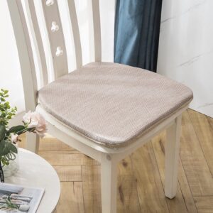 zibene seat cushion for dining room chairs set of 6, chair pads for dining chairs with ties, kitchen chair cushion non slip 6 pack, washable detachable sitting pads for all seasons beige