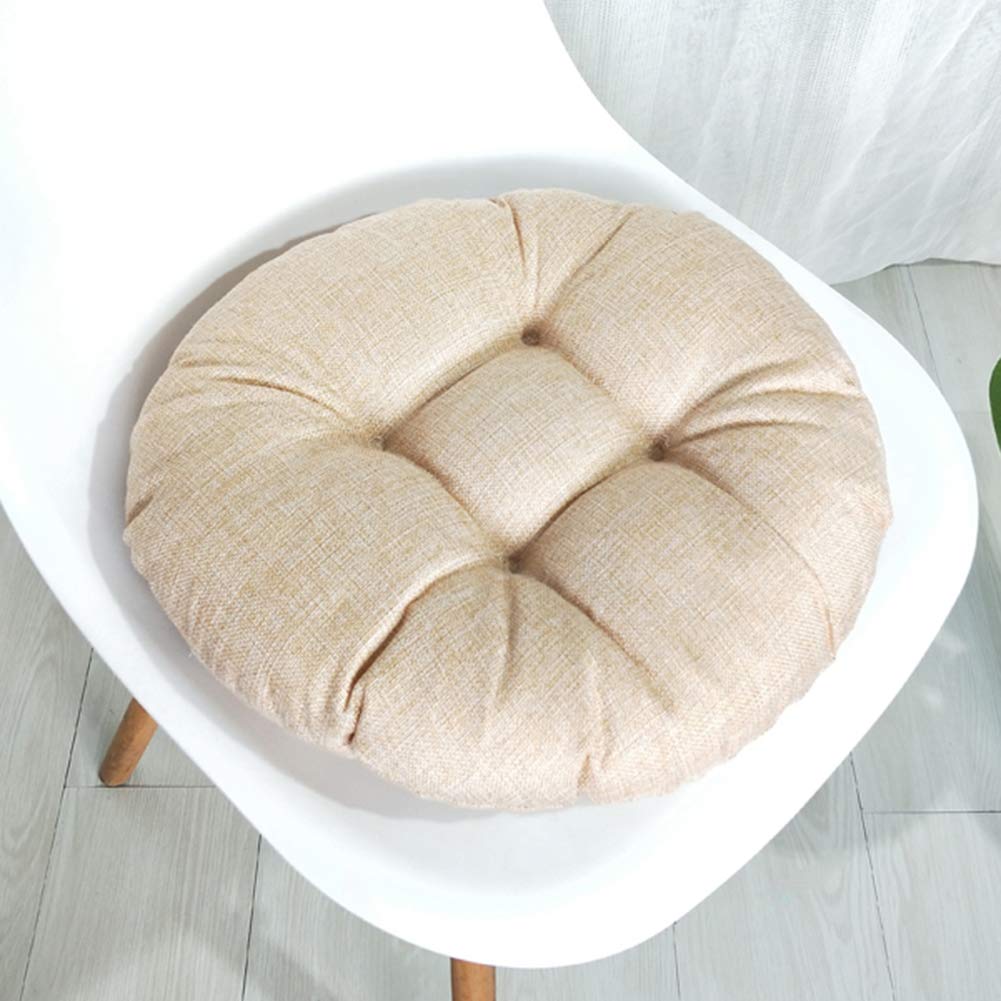 vctops 18" Round Bar Stool Cushion, Linen Fabric and Thick Padding, Comfortable Sitting for Round Wooden/Metal Stools Yama