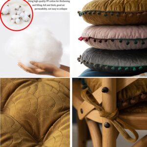 1/2/4 Packs Square Chair Cushion Kitchen Soft Chair Pad with Ties Indoor Outdoor Chair Pad and Seat Cushion with Cute Pom-poms ( Color : Ginger , Size : 40*40cm (1pack) )