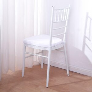 Efavormart 10PCS White Chiavari Chair Cushion Chair Pad with Attachment Straps Party Event Decoration - 2" Thick