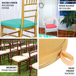 Efavormart 10PCS White Chiavari Chair Cushion Chair Pad with Attachment Straps Party Event Decoration - 2" Thick