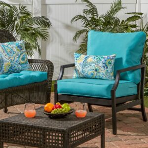 Greendale Home Fashions Deep Seat Cushion Set, Teal