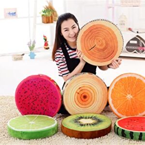 LANFIRE 3D Fruit Stool Stump Cushion Watermelon Slice Memory Foam Cushion Pillow Doll Seat Pad Home Decor (Grapefruit)