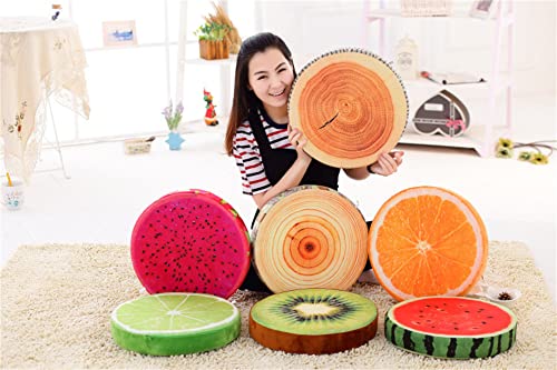 LANFIRE 3D Fruit Stool Stump Cushion Watermelon Slice Memory Foam Cushion Pillow Doll Seat Pad Home Decor (Grapefruit)