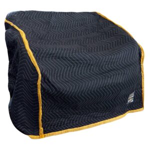 us cargo control heavy duty quilted cover for chair/recliner - black/yellow furniture pad for moving and storage - 39 inches x 46 inches - cotton/polyester blend - 9 pounds - washable, reusable