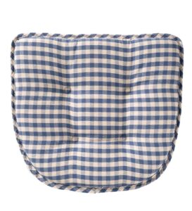 plow & hearth non-slip tufted gingham chair pad, 15 l x 16 w x 2 h - blue