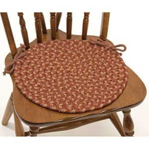 set of 4 brown braided chair pads with ties simple circle chair cushions pads round shaped patios dining room seat pad reversible country rustic farmhouse table decor soft synthetic fiber, 15"x15"