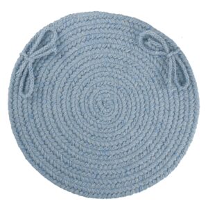 solid wool chair pad, blue bonnet