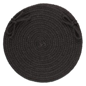 solid wool chair pad, black