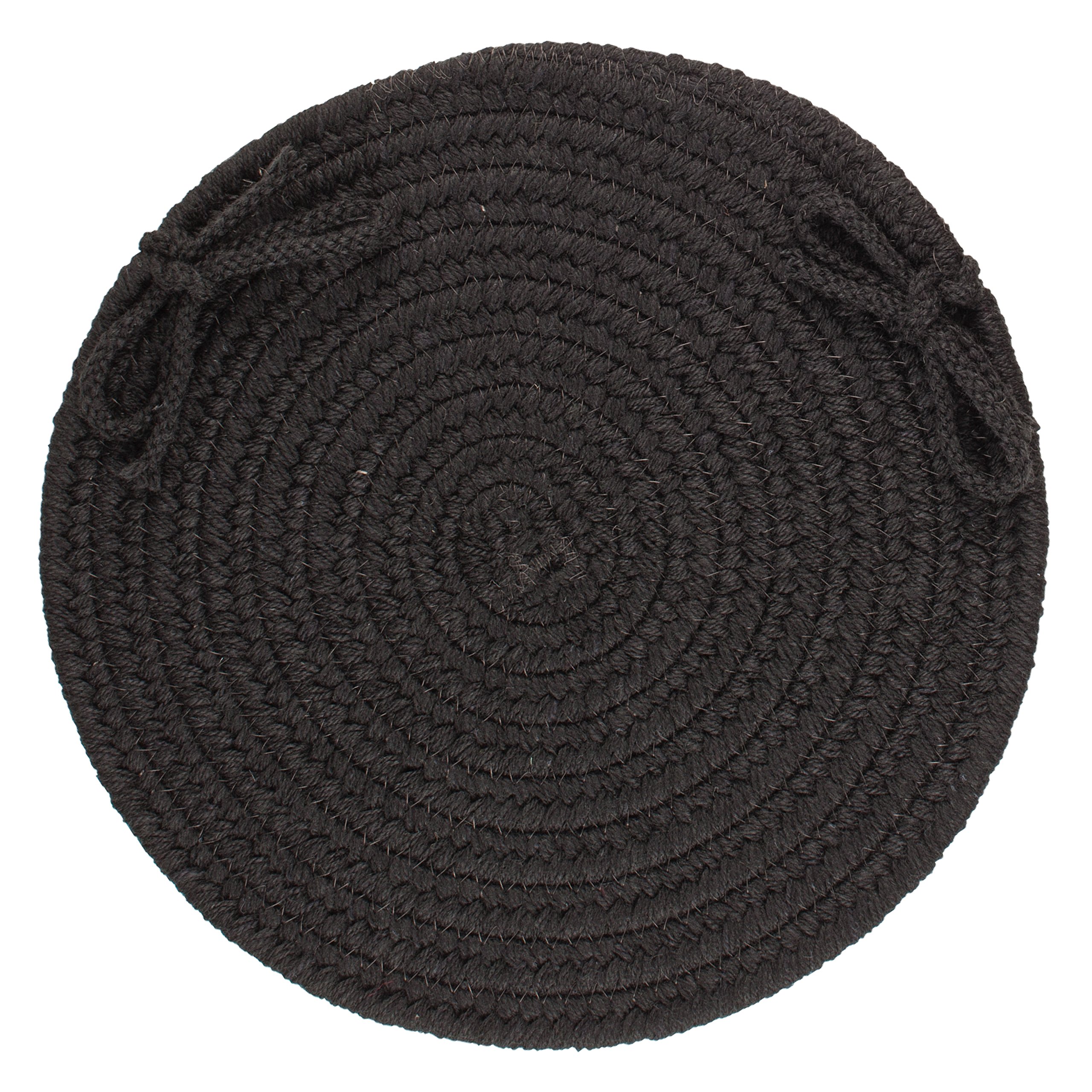 Solid Wool Chair Pad, Black