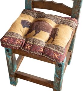 deleon collections ranch on yellowstone seat cushion, 18" x 18", yellow/brown/red/black