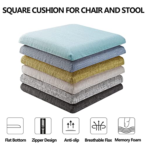 ZTGL Bar Stool Cushions Square 11" x 11", Memory Foam Seat Cushion Anti-Slip Soft Bar Stool Cushion Chair Pad, Non Slip Chair Pads with Non Skid Bottom, Washable and Removable,Beige,Pack of 1