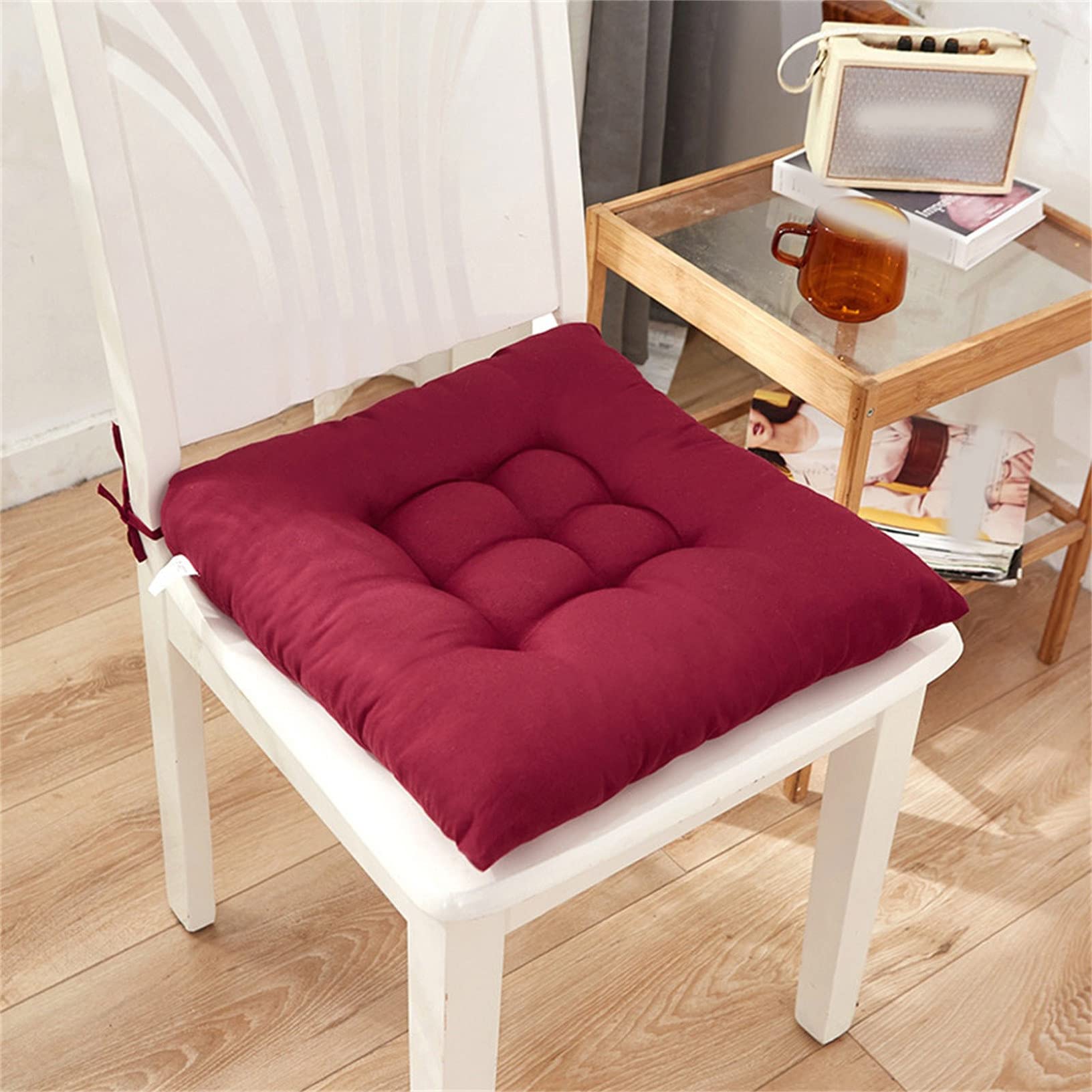 PTONUIC Thicken Seat Cushions Solid Color Soft Chair Cushion Round Cottons Office Chair Cushions Home Decorative Pad