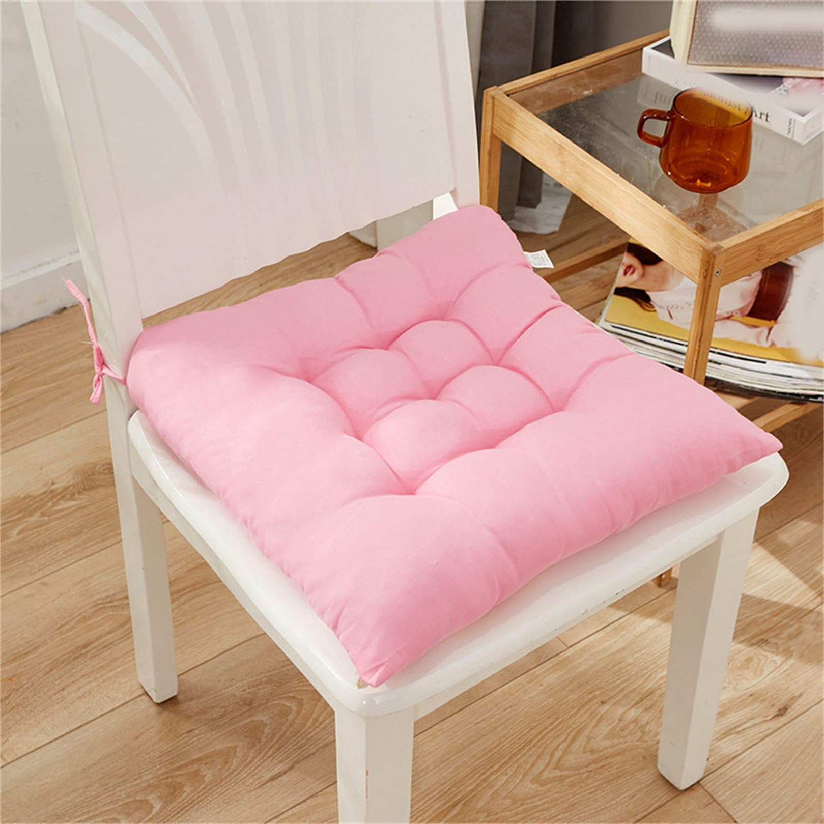 PTONUIC Thicken Seat Cushions Solid Color Soft Chair Cushion Round Cottons Office Chair Cushions Home Decorative Pad