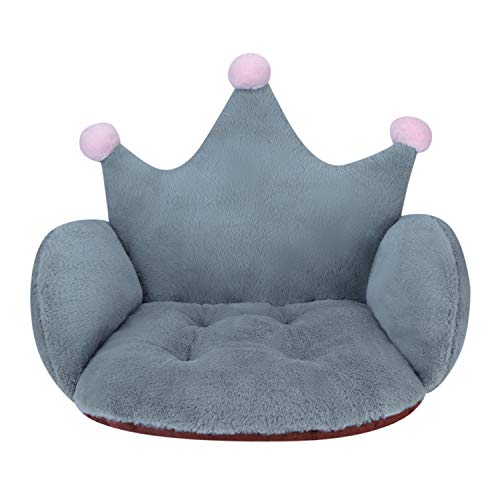 HKSICHENGKEJI Cute Crown Chair Cushions Desk Seat Cushion Waist Support Backrest High Back Chair Pad Cushion Cozy Crown Plush Seat Cushion Office Chair Car Home Seat Pad