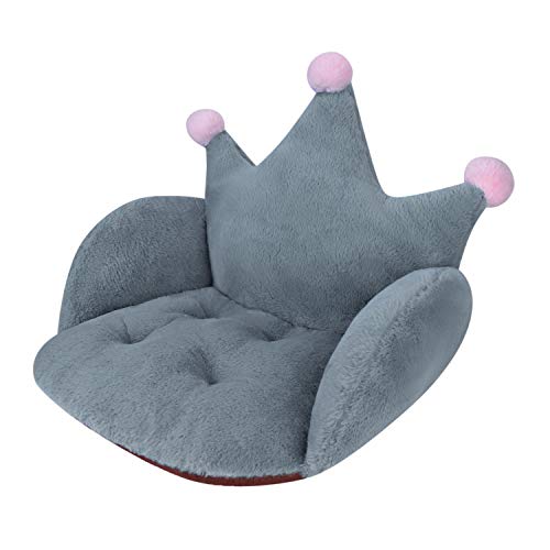 HKSICHENGKEJI Cute Crown Chair Cushions Desk Seat Cushion Waist Support Backrest High Back Chair Pad Cushion Cozy Crown Plush Seat Cushion Office Chair Car Home Seat Pad