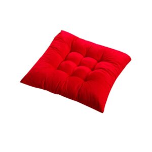 kripyery cushion, solid color, anti-skid, wear-resistant, breathable cushion, kitchen chair cushion (40cm x 40cm), suitable for sofa, office chair, indoor/dining room/kitchen chair red one size
