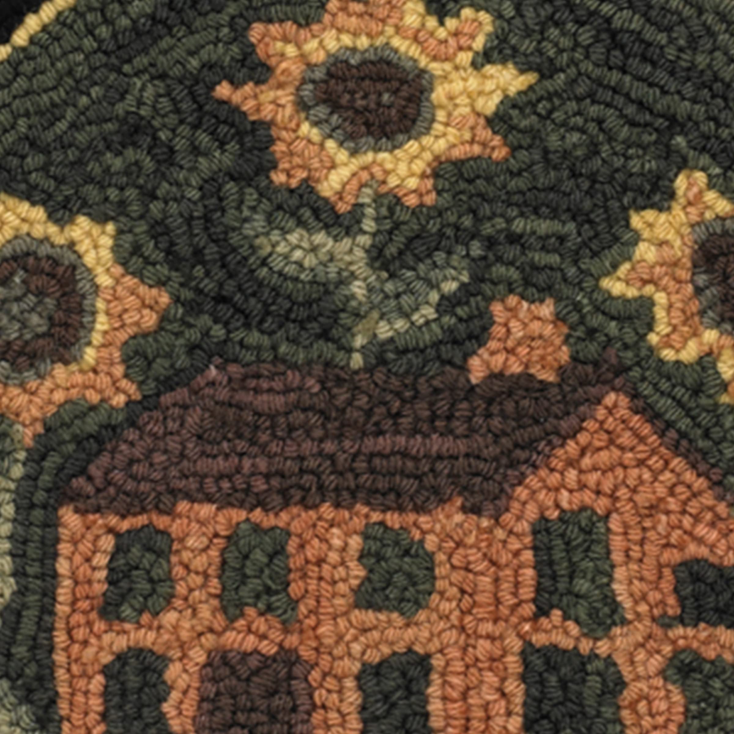 Park Designs House and Sunflowers Hooked Chair Pad