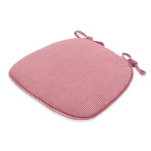 conruser chair cushion for dining chairs, non-slip kitchen dining chair pads with ties corduroy seat cushions (pink)