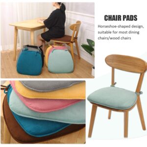 CONRUSER Chair Cushion for Dining Chairs, Non-Slip Kitchen Dining Chair Pads with Ties Corduroy Seat Cushions (Pink)