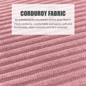 CONRUSER Chair Cushion for Dining Chairs, Non-Slip Kitchen Dining Chair Pads with Ties Corduroy Seat Cushions (Pink)