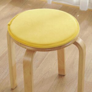 happiness decoration round seat cushions for stools with ties 12-inch breathable bar stool cushions cover tatami cushion pillow kitchen, home, office chair pads (12 inches, yellow)