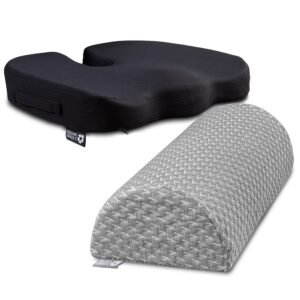 5 stars united half moon bolster semi-roll pillow, grey and seat cushion pillow for office chair