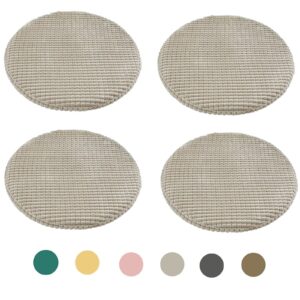ztgl 4 pack round non slip cushions seat kitchen & dining office high stool chair pads memory foam seat bar pad ,beige,40x40 cm