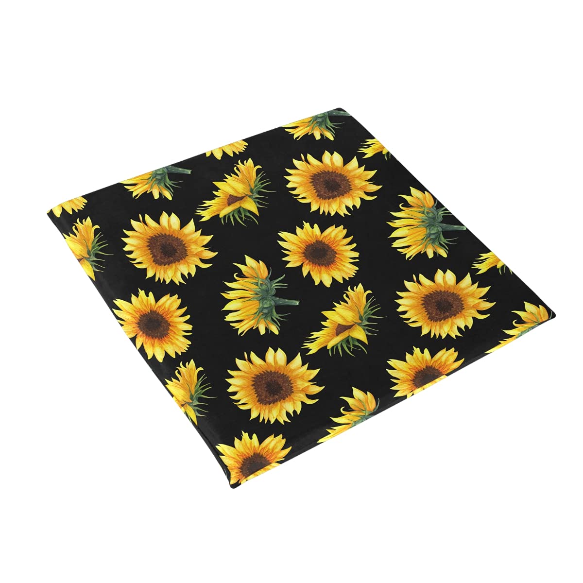 ALAZA Sunflower Print Yellow Floral Chair Pad Seat Cushion for Office Car Outdoor Indoor Kitchen, Soft Memory Foam, Back Pain, Coccyx & Sciatica Relief, 15.7x15.7 in