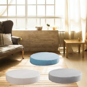 XIOU Thickened Bay Window Seat Pads, Soft Square/Round Chair Seat Cushion, Tatami Floor Linen Cushion, for Living Room, Dinning Room Chair (Round, Black,17.7x1.9in)