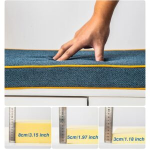 RCDPK Custom Bench Cushions for Indoor Furniture,Double Piping Furniture Decorative Seat Cushion,Personalized Size Thickened Anti-Slip Bench Pad,Customized Bay Window Cushion,Indoor Furniture Mat