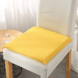 xruixier 2pcs chair cushion,square seat pad stool cushion soft cushion memory foam chair pad with removable zippered cover for dining garden kitchen-yellow 40x40cm(15.7x15.7in)