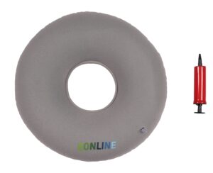 eonline original donut cushion durable soft wool fabric anti pressure anti-bedsore air seat cushion (grey)