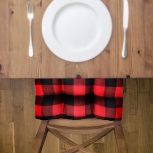 JeogYong Buffalo-Check Chair Pads Dining Chair Cushions with Ties, Soft & Comfort Seat Cushions for Kitchen Chairs Set of 2 Red and Black Buffalo-Plaid Christmas Decorations