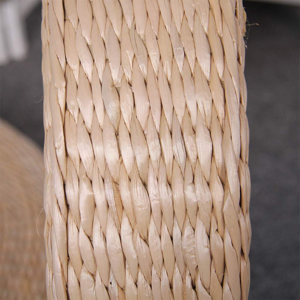 SUPVOX Japanese Style Handcrafted Knitted Straw Flat Seat Cushion,Round Padded Room Floor Straw Mat for Outdoor Seat