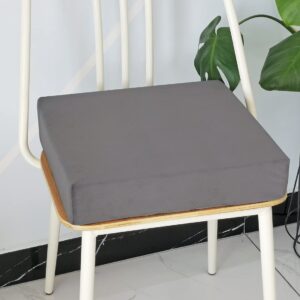 vctops Velvet Foam Seat Cushion Chair Pad Non Slip Soft Chair Cushion with Removable Cover, for Relief and Comfort (Dark Grey, 20"x20"x3")