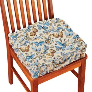 collections etc colorful butterflies tufted tapestry chair booster cushion