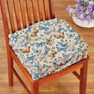 Collections Etc Colorful Butterflies Tufted Tapestry Chair Booster Cushion