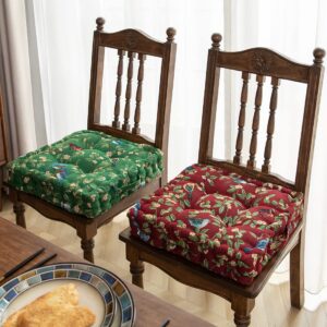 vctops Famrhouse Animal Printed Chair Seat Cushions for Dining Room Chairs Super Soft Comfy Chair Pad with Handle (Red,16"x16")