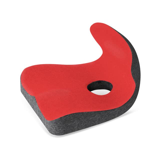 Memory Foam Orthopedic Cushion Comfort Ergonomic Design Back Coccyx Pillow for Car Seat Office Chair Pain Relief (Red)