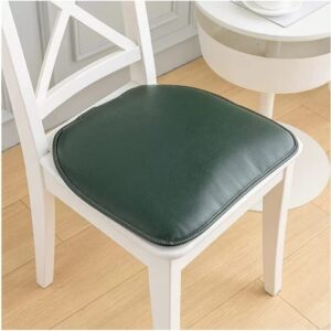 waterproof leather dining chair cushion thick horseshoe anti-skid leather removable and washable four seasons chair seat pad cushions pads kitchen dining room garden chair pad ( color : dark green , s